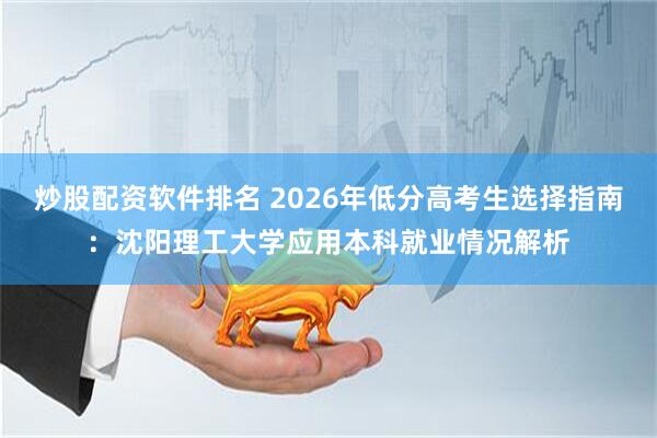 炒股配资软件排名 2026年低分高考生选择指南：沈阳理工大学应用本科就业情况解析